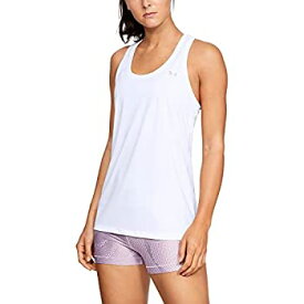 【中古】【輸入品・未使用】Under Armour Women's Tech Solid Tank, White (100)/Metallic Silver, Large