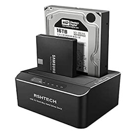【中古】【輸入品・未使用】RSHTECH ハードドライブドック アルミニウム USB 3.0 - SATA デュアルベイ 外部ハードドライブドッキングステーション 2.5 & 3.5インチ SATA HDD