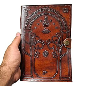 【中古】【輸入品・未使用】ブラウンレザー Journal Doors of Durin Tolkien ロード・オブ・ザ・リング エンボス ジャーナル ブック オブ シャドウノート