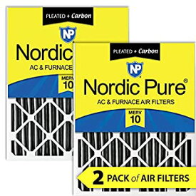 【中古】【輸入品・未使用】Nordic Pure 16?x 25?x 4pm10?C-2プリーツMERV 10?PlusカーボンAC炉フィルタ2パック、16?x 25?x 4?"