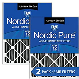 【中古】【輸入品・未使用】Nordic Pure 16?x 24?x 4pm12?C-2プリーツMERV 12?PlusカーボンAC炉フィルタ2パック、16?x 24?x 4?"