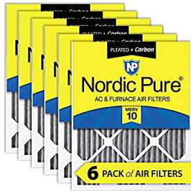 【中古】【輸入品・未使用】Nordic Pure 12?x 18?x 1pm10?C-6プリーツMERV 10?PlusカーボンAC炉フィルタ6パック、12?x 18?x 1?"