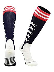 【中古】【輸入品・未使用】(Large, Navy/Red/White) - MadSportsStuff USA Flag Baseball Patriotic Stirrups Socks with Stars and Stripes