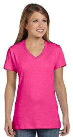 【中古】【輸入品・未使用】Hanes Ladies' 4.5 oz.; 100% Ringspun Cotton nano-T? V-Neck T-Shirt - WOW PINK...