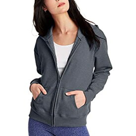 【中古】【輸入品・未使用】Hanes Women's Full-Zip Hooded Jacket, Slate Heather, Small