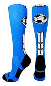 【中古】【輸入品・未使用】MadSportsStuffサッカーボールロゴover the calf Socks（複数色） ブルー