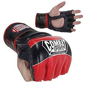 【中古】【輸入品・未使用】(X-Large, Red) - Combat Sports Pro Style MMA Muay Thai Grappling Training Sparring Half Mitts Gloves