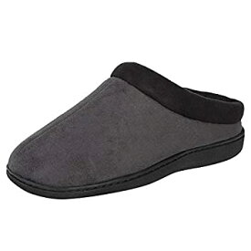 【中古】【輸入品・未使用】Hanes Men's Comfort Memory Foam Slip on Clog House Shoes with Indoor/Outdoor Anti-Skid Sole (Grey, Size Large)