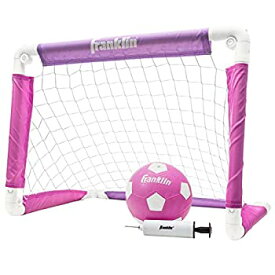 【中古】【輸入品・未使用】Franklin Sports Kids Soccer Goal with Ball and Pump ? 24inch x 16inch Folding Goal ? Great for Backyard or Indoor Play ? Pink/Purple
