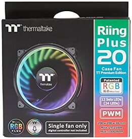 【中古】【輸入品・未使用】Thermaltake Riing Plus 20 RGB TT プレミアムエディション コントローラーなし 200mm ソフトウェア対応 RGB シングルパック Riing ケース/ラジ