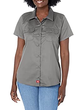 【輸入品・未使用】Dickies レディース 半袖 ワークシャツ US サイズ: Medium カラー: グレー