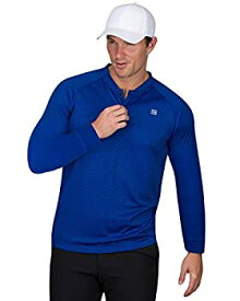 【中古】【輸入品・未使用】メンズ ドライフィット 長袖 襟なし ゴルフシャツ 速乾ポロシャツ ストレッチ生地 US サイズ: X-Large カラー: ブルー