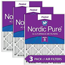 【中古】【輸入品・未使用】Nordic Pure 24?x 30?x 1?m8???3?MERV 8?AC炉フィルタ24?x 30?x 1?MERV 8?AC炉フィルタQTY 3