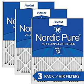 【中古】【輸入品・未使用】Nordic Pure 20?x 30?x 1?m12???3?MERV 12?AC炉フィルタ(数量3?)