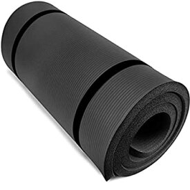 【中古】【輸入品・未使用】(Black) - Yoga Cloud Ultra-Thick 2.5cm Yoga and Exercise Mat with Shoulder Sling Non-slip, Moisture-resistant, and Cushioned Yoga, Pila