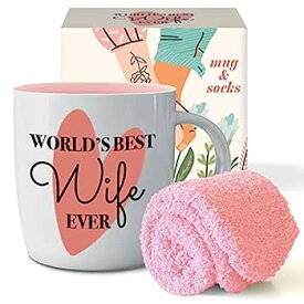 【中古】【輸入品・未使用】Gifffted Worlds Best Wife Ever Coffee Mug, Funny Romantic Birthday Gift For Her Married Unique Anniversary Wives Gifts From Husband For