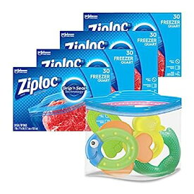【中古】【輸入品・未使用】Ziploc Freezer Bags, Quart, 4 Pack, 30 ct (120 Total Bags)