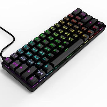 【輸入品・未使用】targeal 60%メカニカルゲームキーボード - 61キー Gateron レッドスイッチ 静音オフィスコンピュータキーボード - マルチカラー RGB レインボーLのサムネイル