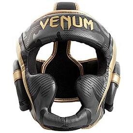 【中古】【輸入品・未使用】VENUM ヘッドガード Elite Headgear （ダークカモ×ゴールド）