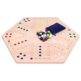 【中古】【輸入品・未使用】Large Maple Hand-Painted 24" Wooden Aggravation Game Board, Double-Sided