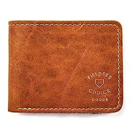 【中古】【輸入品・未使用】FIELDERS CHOICE GOODS レザー二つ折り財布 金箔ロゴ入り ヴィンテージ野球グローブから手作りされた二つ折り財布, なめし革, Bifold