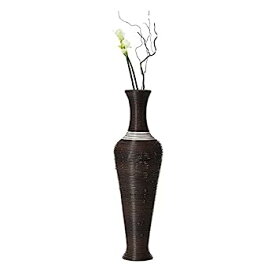 【中古】【輸入品・未使用】ブラック装飾アンティークトランペットデザイン 高さ40インチ 自立型フロア花瓶