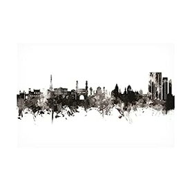 【中古】【輸入品・未使用】Trademark Fine Art 「Hyderabad Skyline India BW」キャンバスアート マイケル・トンプセット作