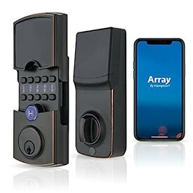 【中古】【輸入品・未使用】Array by Hampton - Barrington Connected ドアロック トスカーナブロンズ - iOS や Android 携帯電話やタブレットでロック解除 - 第2世代 グレ