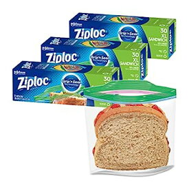 【中古】【輸入品・未使用】Ziploc Sandwich Bags with New Grip 'n Seal Technology, XL, 30 Count, Pack of 3 (90 Total Bags)