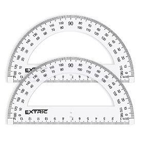 【中古】【輸入品・未使用】分度器 2個 - 幾何学用分度器 6インチ 透明プラスチック 木工用分度器 教室セット - 180度 算数分度器 学校やオフィス用
