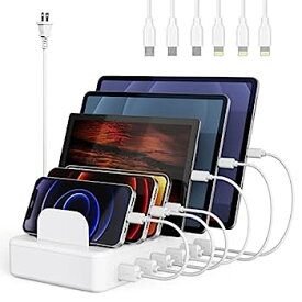 【中古】【輸入品・未使用】ZCPOW 充電ステーション 複数のデバイス用 6 USB ポート 充電ドック整理、携帯電話用スマートウォッチKindle用