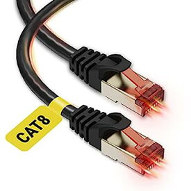 【中古】【輸入品・未使用】Cat 8 イーサネットケーブル 75フィート - 高速 Cat8 インターネット WiFiケーブル 40 Gbps 2000 Mhz - RJ45コネクター 金メッキ、耐候性のあるL