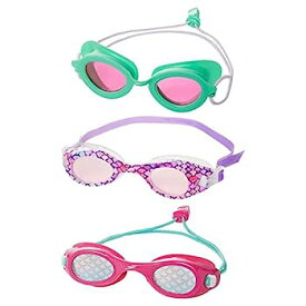 【中古】【輸入品・未使用】Speedo Kids Swim Goggles Triple Goggle Pack ~ Fun Prints (Lime, Mermaid, Pink)