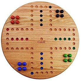 【中古】【輸入品・未使用】Marbles ボードゲーム 直径14インチ 無垢オーク材 4人用 ハンドペイント穴