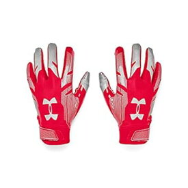 【中古】【輸入品・未使用】Under Armour Boys' Pee Wee F8 Football Gloves , Red (600)/Metallic Silver , One Size Fits All