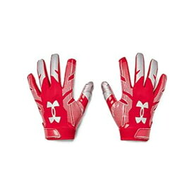 【中古】【輸入品・未使用】Under Armour Men's F8 Football Gloves , Red (600)/Metallic Silver , Large