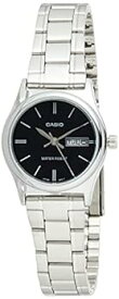 【中古】【輸入品・未使用】Casio LTP-V006D-1B2 Women's Standard Stainless Steel Black Dial Date Watch