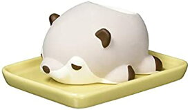【中古】りぶはあと 素焼き加湿器 ねむねむアニマルズ カワウソのくるり ポット本体:約W8xD10xH6cm、受け皿: W13xD10cm 51018-33