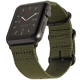 【中古】(未使用・未開封品)(ケータージェット) Carterjett Apple Watch用ナイロンバンド NATOベルト 38mm+42mm S/M/L/XL/XXL 42mm M/L (6in-8in) グリーン CJ2-42-nyl-oli