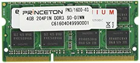 【中古】【非常に良い】プリンストン DOS/V ノート用メモリ 4GB PC3-12800(DDR3-1600) 204pin SO-DIMM PDN3/1600-4G
