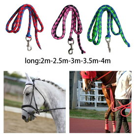 回転フック付き馬用リードロープ 編み込みウェビング 馬用ロープ トレーニングとウォーキング用 乗馬用品 馬具 リードひも 引き馬 散歩 調教 練習 馬場 厩舎 耐久 ロープリード 回転フ