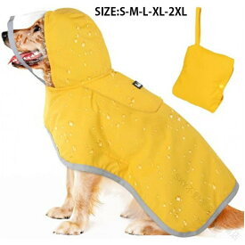 大型犬向け レインコート 犬 服 ドッグウェア 雨服 パーカー フード付き 防止 散歩 お出かけ 梅雨対策 ペット用品 雨具 雨の日 レインコート 犬服 カバー 長袖 レインコート 反射テープ