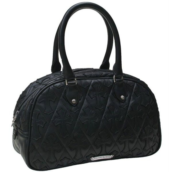楽天市場】CHROME HEARTS SMALL GYM BAG BLACK LEATHER SILVER CROSS  