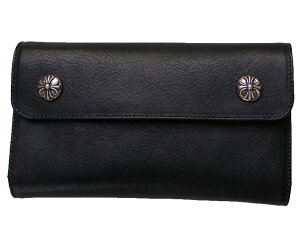 CHROME HEARTS WAVE WALLET BLACK �N�����n�[�c�@�E�H���b�g�@�E�F�[�u�E�N���X�E�{�^���Y�@�u���b�N���U�[