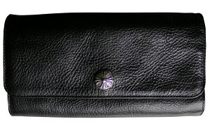 CHROME HEARTS JUDY WALLET BLACK �N�����n�[�c�@�E�H���b�g�@JUDY �N���X�{�^�� �u���b�N���U�[