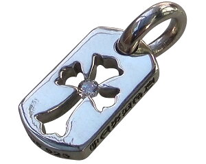CHROME HEARTS DOGTAG TINY CUTOUT CROSS W/DIAMOND Nn[c@^Cj[@JbgAEgNX@hbO^O@pF_C