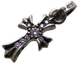 CHROME HEARTS CH CROSS BABY FAT PAVE DIAMOND SILVER クロムハーツ　CHクロス　ベイビーファット　wパヴェダイヤモンド　シルバー