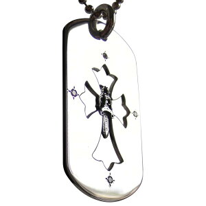CHROME HEARTS DOGTAG CUTOUT CROSS / DAGGER DIAMOND Nn[c@hbO^O JbgAEg NX^_K[ _C