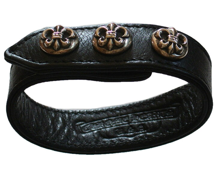 楽天市場】クロムハーツ 3ボタン 2スナップ ブレスレット レザー／BS  