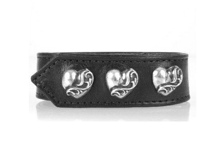 楽天市場】クロムハーツ 3ボタン 2スナップ ブレスレット レザー  